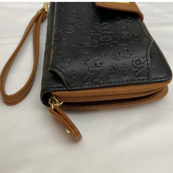 Stone Mountain Leather Blend Wallet Bundle ID Cardholder Engraved Floral Western - Picture 9 of 12